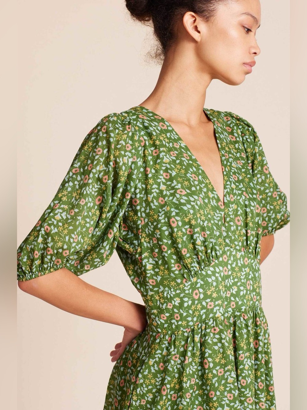 Trovata Birds of Paradis Gia Green Ivy Dress
